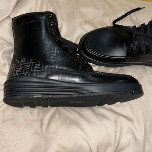 Fendi black men’s leather boots